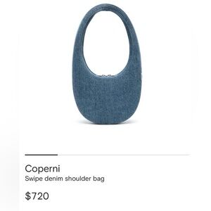 NWT, Coperni Blue Denim Oval Handbag orig. $720